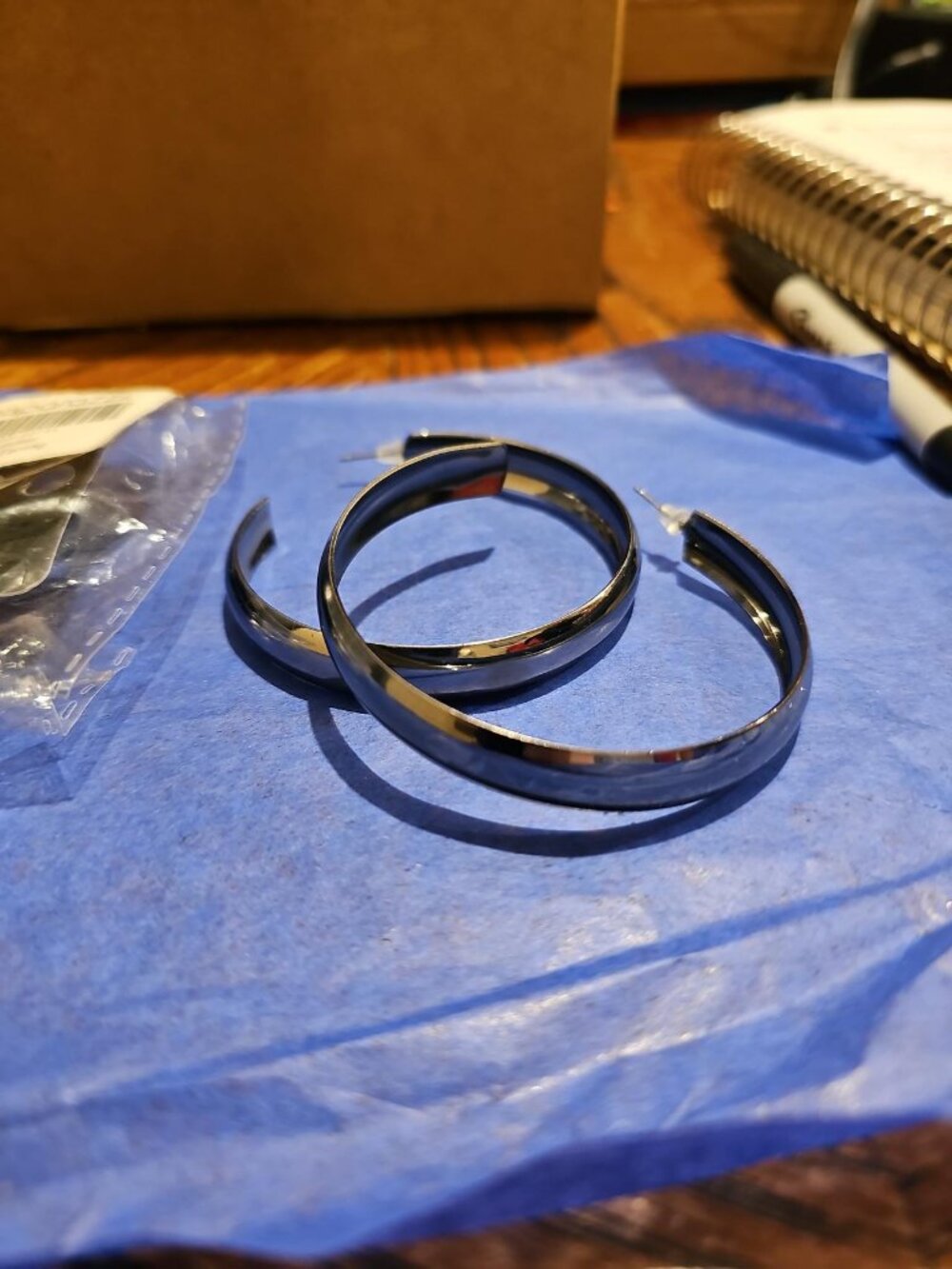 Sultry Shimmer Silver Hoop